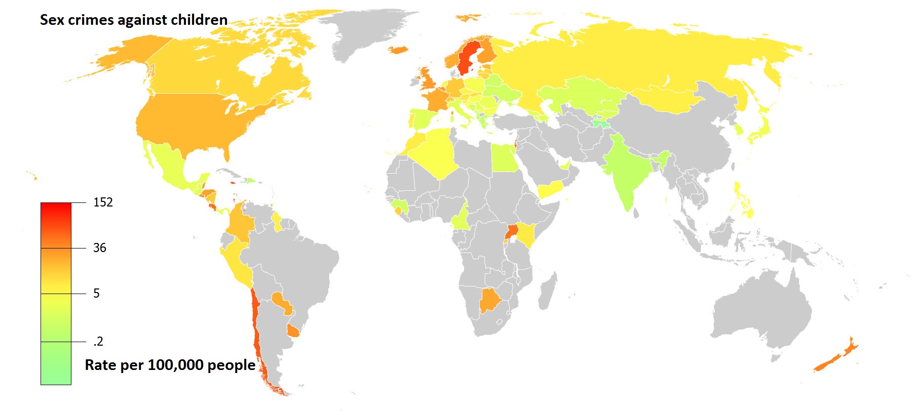 sexual offense against children rates global