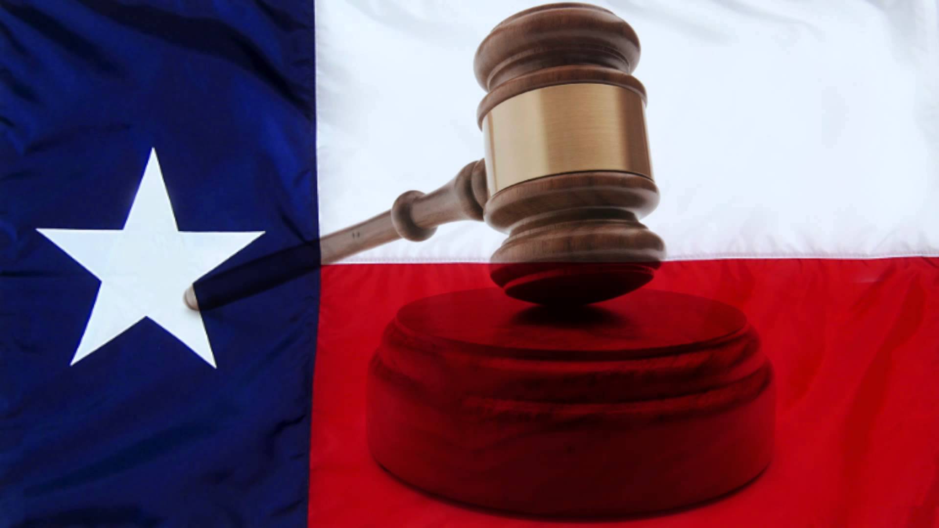 texas law with state flag and gavel