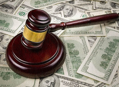 gavel and money