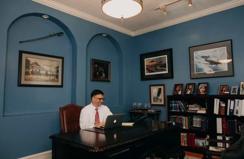 Mick Mickelsen at his desk