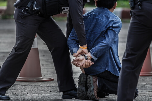 man being arrested